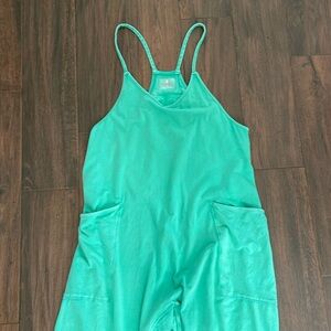 Green free people jumpsuit